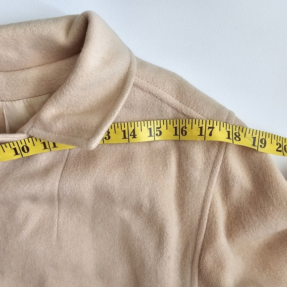 Vintage 100% Luxurious Cashmere Elegant  Cream Coat Robe, Detachable Fur Collar - Picture 11 of 16